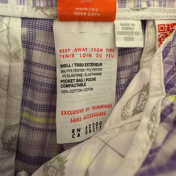 Puma Men Plaid Golf Shorts Purple & Green Polyester Blend Size 8 - Picture 4 of 8